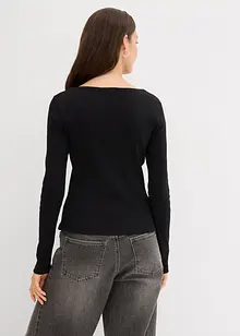 Ribbet topp i 100% økologisk bomull, bonprix