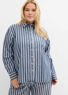 Oversized skjorte med knyting i falden, bonprix