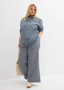 Oversized skjorte med knyting i falden, bonprix