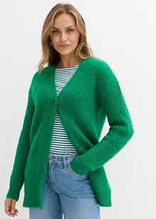 Grovstrikket cardigan i myk garnmiks med ull, bonprix