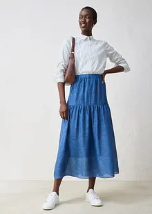 Skjortebluse med silkeandel, bonprix