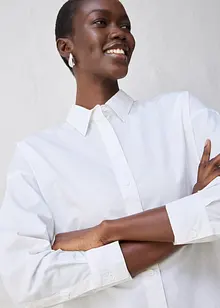 Kort, oversized skjorte med silke, bonprix