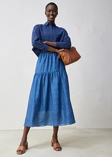 Kort, oversized skjorte med silke, bonprix