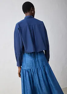 Kort, oversized skjorte med silke, bonprix