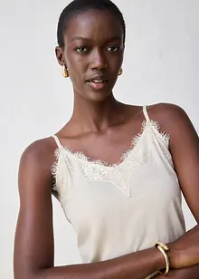 Singlet med ull og blonder, bonprix