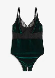 Fløyelsbody ouvert, bonprix