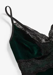 Fløyelsbody ouvert, bonprix