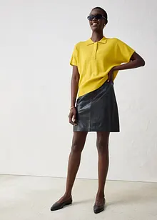 Genser i finstrikk med silke og krage, bonprix