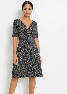 Jerseykjole med drapering og print, bonprix