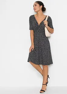 Jerseykjole med drapering og print, bonprix