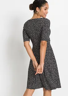 Jerseykjole med drapering og print, bonprix