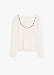 Genser i finstrikk med pyntedetalj, bonprix