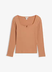 Ribbet topp i 100% økologisk bomull, bonprix