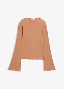 Ribbet topp i 100% bomull, bonprix