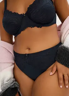 Stringtruse i materiale med glans og høy midje (2-pack), bonprix