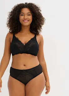 Truse med høy midje og broderi, bonprix