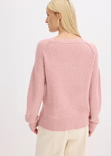 Oversized genser med V-hals, bonprix