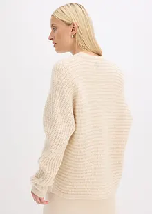Grovstrikket jakke med ullandel, bonprix