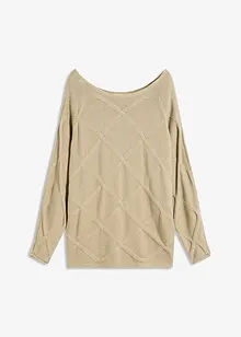 Genser med horisontalt flettemønster, bonprix