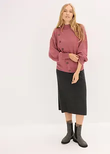 Genser med knappestolpe, bonprix