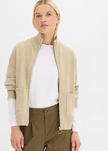Strikkejakke med glidelås, bonprix