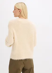 Genser i boxy-modell og pusete fjærgarn, bonprix