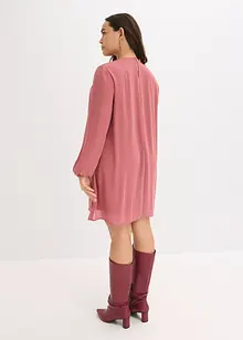 Minikjole i chiffon med rysjer, bonprix