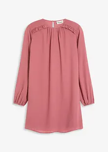 Minikjole i chiffon med rysjer, bonprix