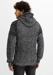 Genser med hette og biker-detaljer, bonprix