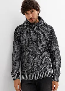 Genser med hette og biker-detaljer, bonprix