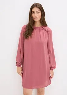 Minikjole i chiffon med rysjer, bonprix