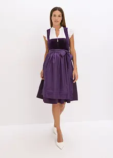 Dirndl med fløyel, i midi-lengde (2-delt sett), bonprix