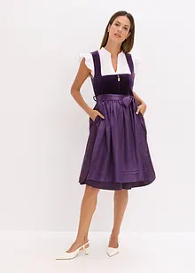 Dirndl med fløyel, i midi-lengde (2-delt sett), bonprix