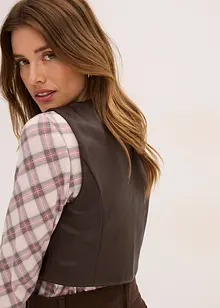 Vest i imitert skinn og used look, bonprix
