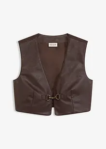 Vest i imitert skinn og used look, bonprix