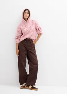 Grovstrikket genser i myk garnmiks med ull, bonprix