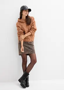 Grovstrikket genser i myk garnmiks med ull, bonprix