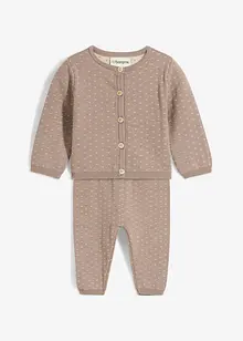 Cardigan og bukse i bomullsmiks (2-delt sett), bonprix