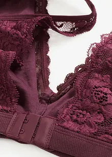Bralette i ribbet materiale med økologisk bomull og blonder, bonprix