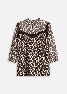 Topp av myk mesh med blonde, bonprix