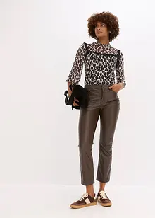 Topp av myk mesh med blonde, bonprix