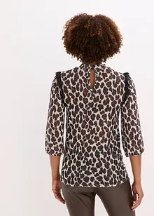 Topp av myk mesh med blonde, bonprix