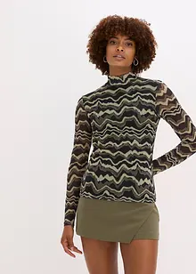 Langermet topp av myk mesh, bonprix