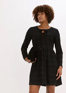 Kort kjole i kordfløyel med rutemønster, bonprix