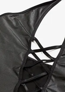 Halterneck-kjole i wetlook, bonprix