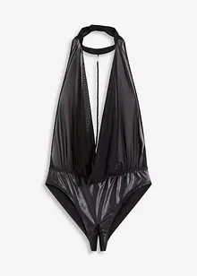 Body ouvert med wetlook, bonprix