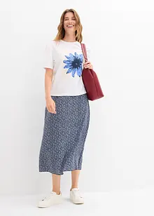 Midiskjørt i lett viskose, bonprix