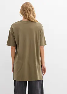 Oversized, lang topp i 100% økologisk bomull, bonprix