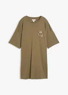 Oversized, lang topp i 100% økologisk bomull, bonprix