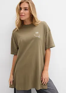 Oversized, lang topp i 100% økologisk bomull, bonprix